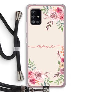 CaseCompany Rozen: Samsung Galaxy A51 5G Transparant Hoesje met koord