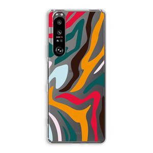 CaseCompany Colored Zebra: Sony Xperia 1 III Transparant Hoesje