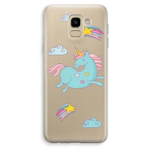 CaseCompany Vliegende eenhoorn: Samsung Galaxy J6 (2018) Transparant Hoesje