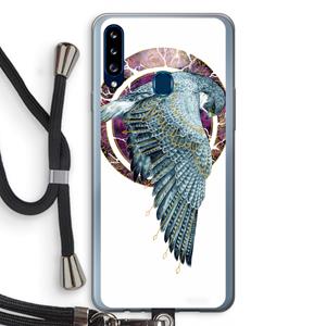 CaseCompany Golden Falcon: Samsung Galaxy A20s Transparant Hoesje met koord