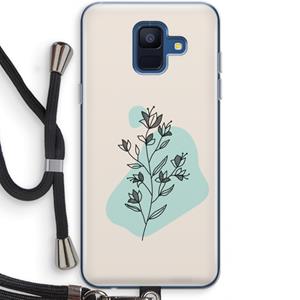 CaseCompany Violets are blue: Samsung Galaxy A6 (2018) Transparant Hoesje met koord