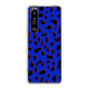 CaseCompany Blue Leopard: Sony Xperia 1 III Transparant Hoesje