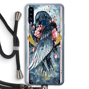 CaseCompany Golden Raven: Samsung Galaxy A20s Transparant Hoesje met koord