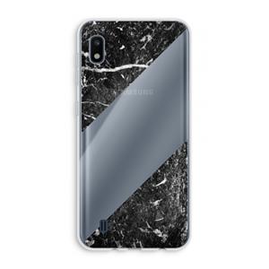 CaseCompany Zwart marmer: Samsung Galaxy A10 Transparant Hoesje