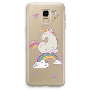 CaseCompany Regenboog eenhoorn: Samsung Galaxy J6 (2018) Transparant Hoesje