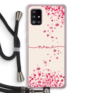 CaseCompany Hartjes en kusjes: Samsung Galaxy A51 5G Transparant Hoesje met koord