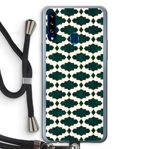 CaseCompany Moroccan tiles: Samsung Galaxy A20s Transparant Hoesje met koord