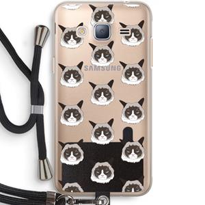 CaseCompany It's a Purrr Case: Samsung Galaxy J3 (2016) Transparant Hoesje met koord