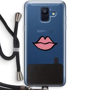 CaseCompany Kusje: Samsung Galaxy A6 (2018) Transparant Hoesje met koord