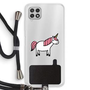 CaseCompany Eenhoorn: Samsung Galaxy A22 4G Transparant Hoesje met koord