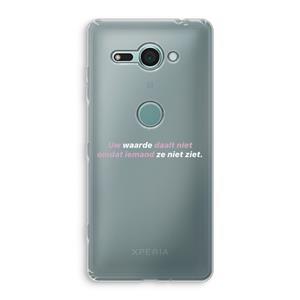 CaseCompany uw waarde daalt niet: Sony Xperia XZ2 Compact Transparant Hoesje