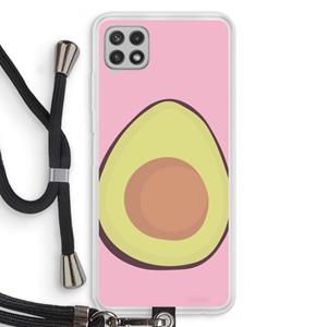 CaseCompany Avocado: Samsung Galaxy A22 4G Transparant Hoesje met koord