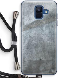 CaseCompany Grey Stone: Samsung Galaxy A6 (2018) Transparant Hoesje met koord