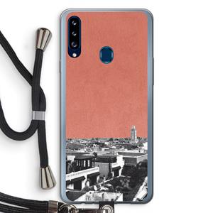 CaseCompany Marrakech Skyline : Samsung Galaxy A20s Transparant Hoesje met koord