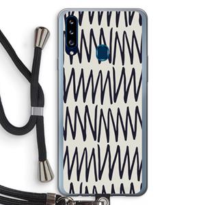 CaseCompany Marrakech Zigzag: Samsung Galaxy A20s Transparant Hoesje met koord