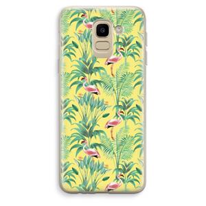 CaseCompany Flamingo party: Samsung Galaxy J6 (2018) Transparant Hoesje