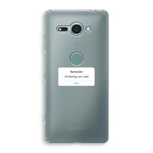 CaseCompany Reminder: Sony Xperia XZ2 Compact Transparant Hoesje