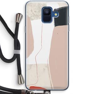 CaseCompany Lava: Samsung Galaxy A6 (2018) Transparant Hoesje met koord