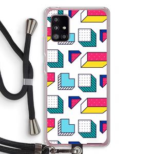 CaseCompany 8-bit N°7: Samsung Galaxy A51 5G Transparant Hoesje met koord