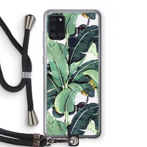 CaseCompany Bananenbladeren: Samsung Galaxy A21s Transparant Hoesje met koord