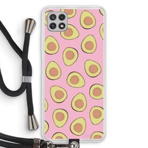 CaseCompany Dancing avocados: Samsung Galaxy A22 4G Transparant Hoesje met koord