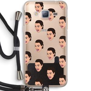 CaseCompany Ugly Cry Call: Samsung Galaxy J3 (2016) Transparant Hoesje met koord
