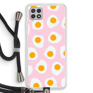 CaseCompany Dancing eggs: Samsung Galaxy A22 4G Transparant Hoesje met koord