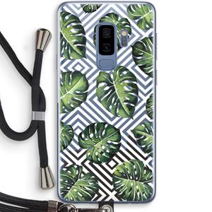 CaseCompany Geometrische jungle: Samsung Galaxy S9 Plus Transparant Hoesje met koord