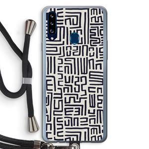 CaseCompany Moroccan Print: Samsung Galaxy A20s Transparant Hoesje met koord