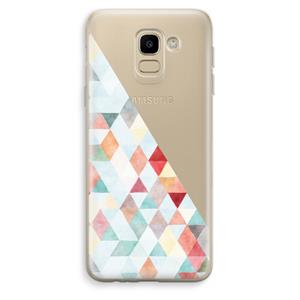 CaseCompany Gekleurde driehoekjes pastel: Samsung Galaxy J6 (2018) Transparant Hoesje