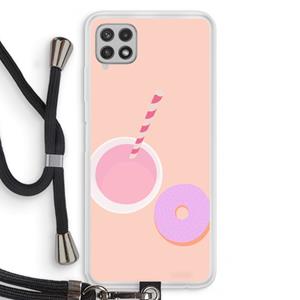 CaseCompany Donut: Samsung Galaxy A22 4G Transparant Hoesje met koord