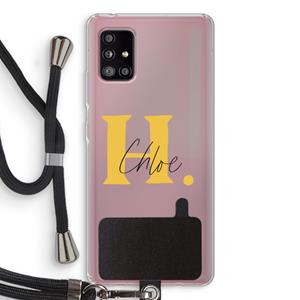 CaseCompany Amber Script: Samsung Galaxy A51 5G Transparant Hoesje met koord