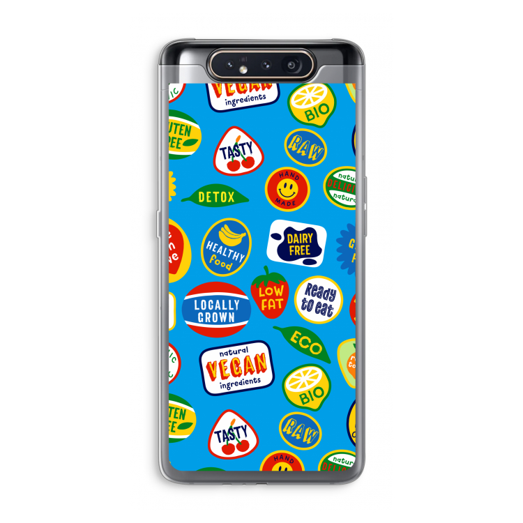 CaseCompany Fruitsticker: Samsung Galaxy A80 Transparant Hoesje