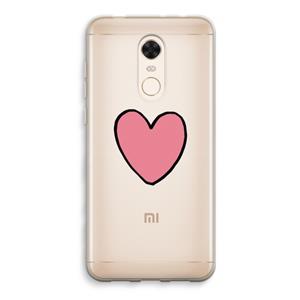 CaseCompany Hartje: Xiaomi Redmi 5 Transparant Hoesje