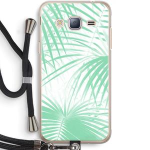 CaseCompany Palmbladeren: Samsung Galaxy J3 (2016) Transparant Hoesje met koord