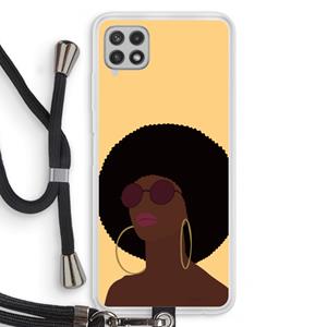 CaseCompany Golden hour: Samsung Galaxy A22 4G Transparant Hoesje met koord