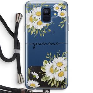CaseCompany Daisies: Samsung Galaxy A6 (2018) Transparant Hoesje met koord