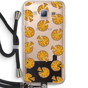 CaseCompany You Had Me At Pizza: Samsung Galaxy J3 (2016) Transparant Hoesje met koord