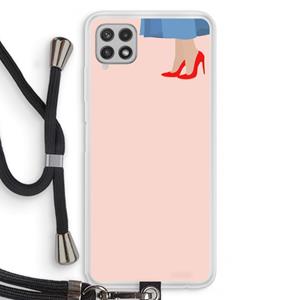 CaseCompany High heels: Samsung Galaxy A22 4G Transparant Hoesje met koord