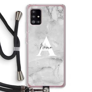 CaseCompany Ivory Marble: Samsung Galaxy A51 5G Transparant Hoesje met koord