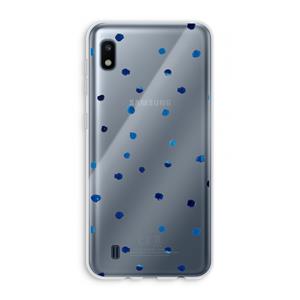CaseCompany Blauwe stippen: Samsung Galaxy A10 Transparant Hoesje