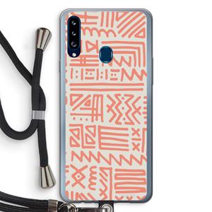 CaseCompany Marrakech Pink: Samsung Galaxy A20s Transparant Hoesje met koord