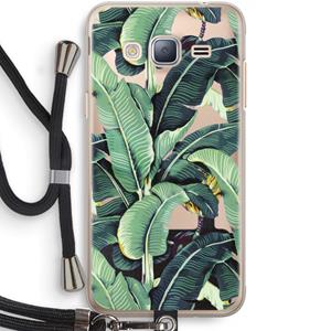 CaseCompany Bananenbladeren: Samsung Galaxy J3 (2016) Transparant Hoesje met koord