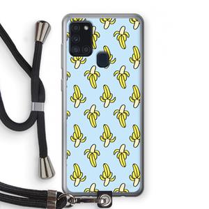 CaseCompany Bananas: Samsung Galaxy A21s Transparant Hoesje met koord