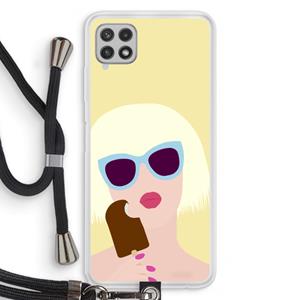 CaseCompany Ice cream: Samsung Galaxy A22 4G Transparant Hoesje met koord