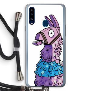 CaseCompany Lama: Samsung Galaxy A20s Transparant Hoesje met koord