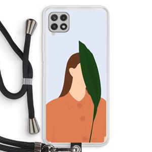 CaseCompany Leaf: Samsung Galaxy A22 4G Transparant Hoesje met koord