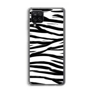 CaseCompany Zebra pattern: Samsung Galaxy A12 Transparant Hoesje