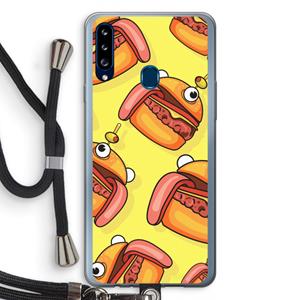 CaseCompany Hamburger: Samsung Galaxy A20s Transparant Hoesje met koord