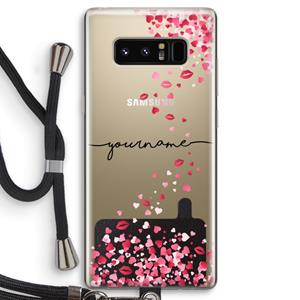 CaseCompany Hartjes en kusjes: Samsung Galaxy Note 8 Transparant Hoesje met koord